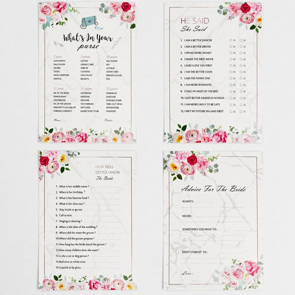 Bridal Shower Game Cards Set,  - Party Games Bridal Shower review and price