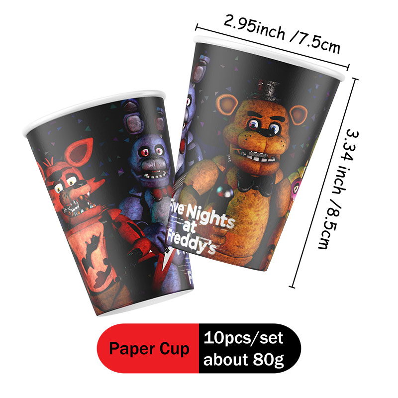 FNAF Themed Paper Plate Cups C - Party Games At Christmas review and price